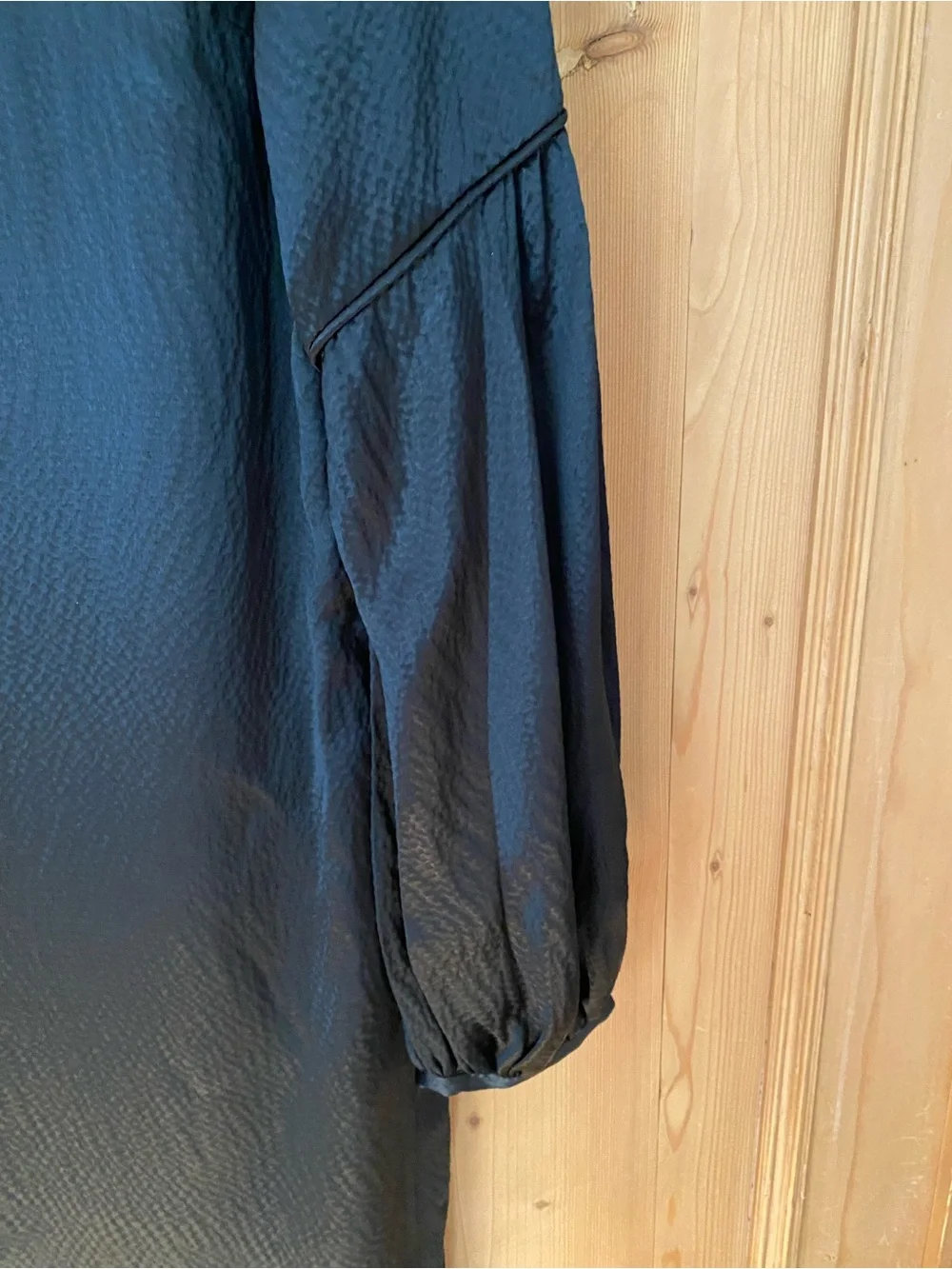 Tory Burch Black Long-Sleeve Midi Shift Silk Dress